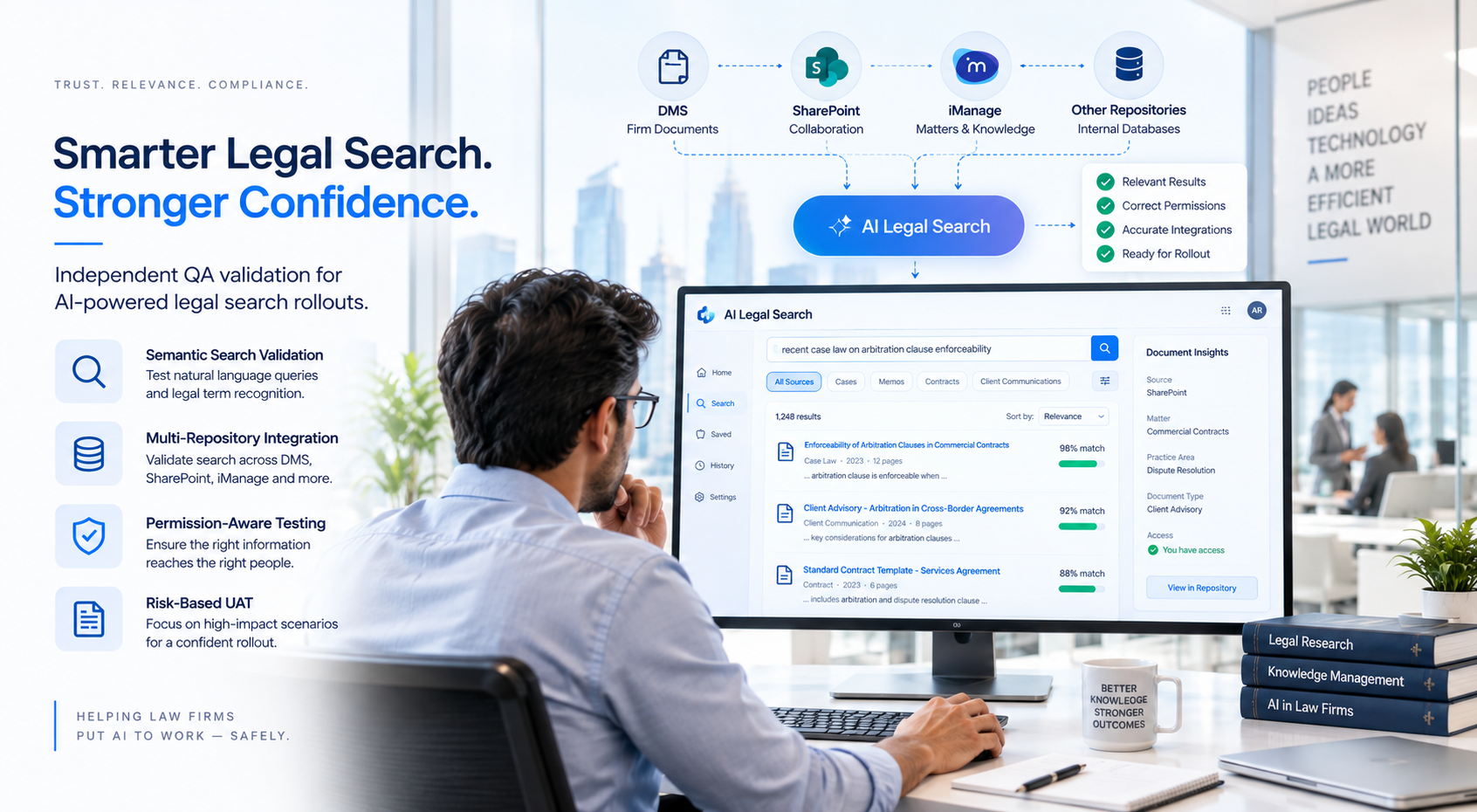 AI legal search testing and QA validation for US law firms
