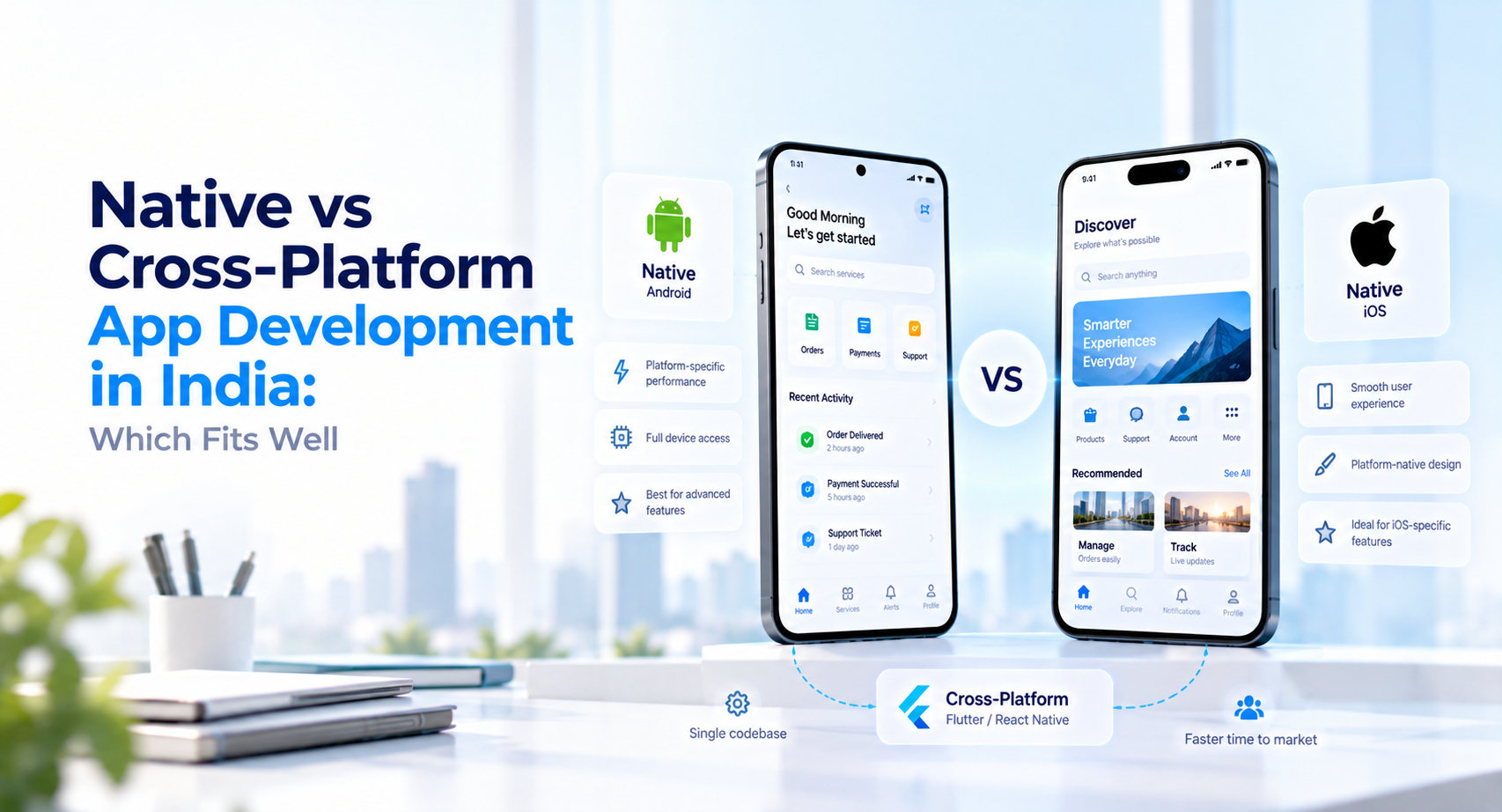 Comparison of native and cross-platform mobile app interfaces for Android and iOS