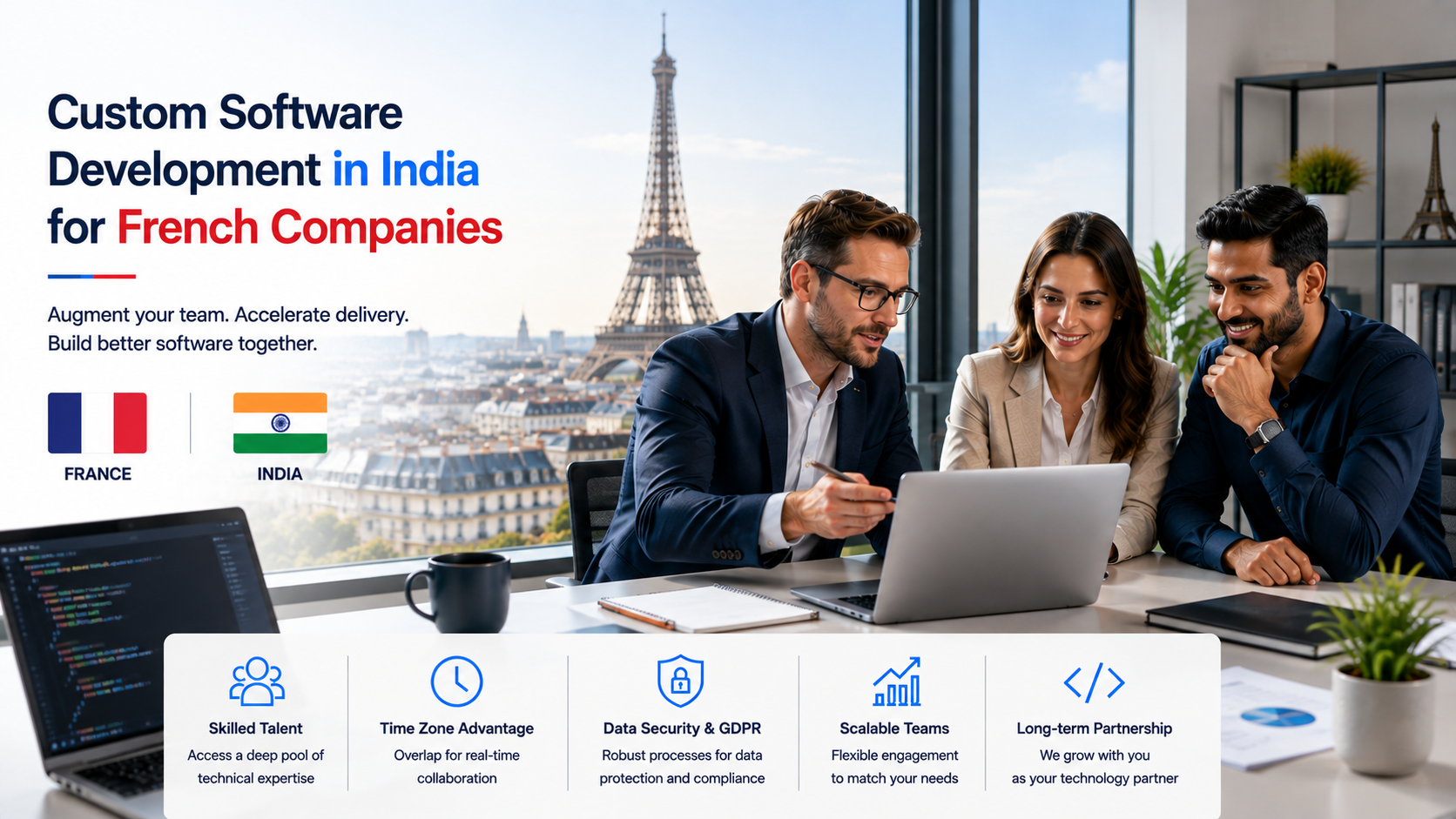 Custom software development in India for French companies