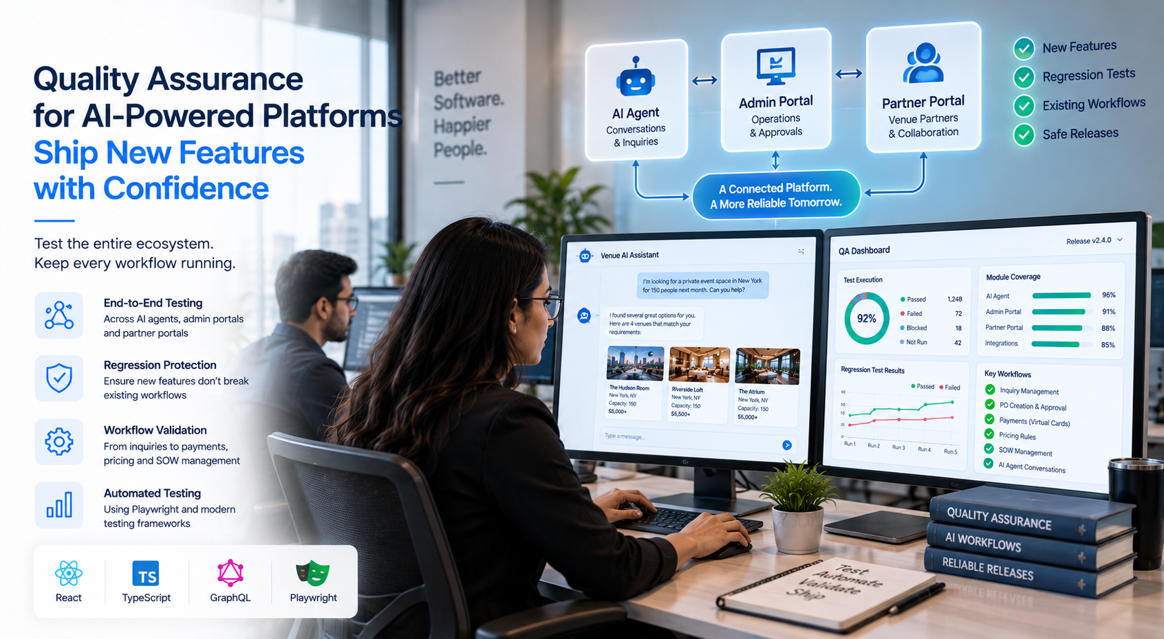 QA testing for AI-powered multi-module platforms