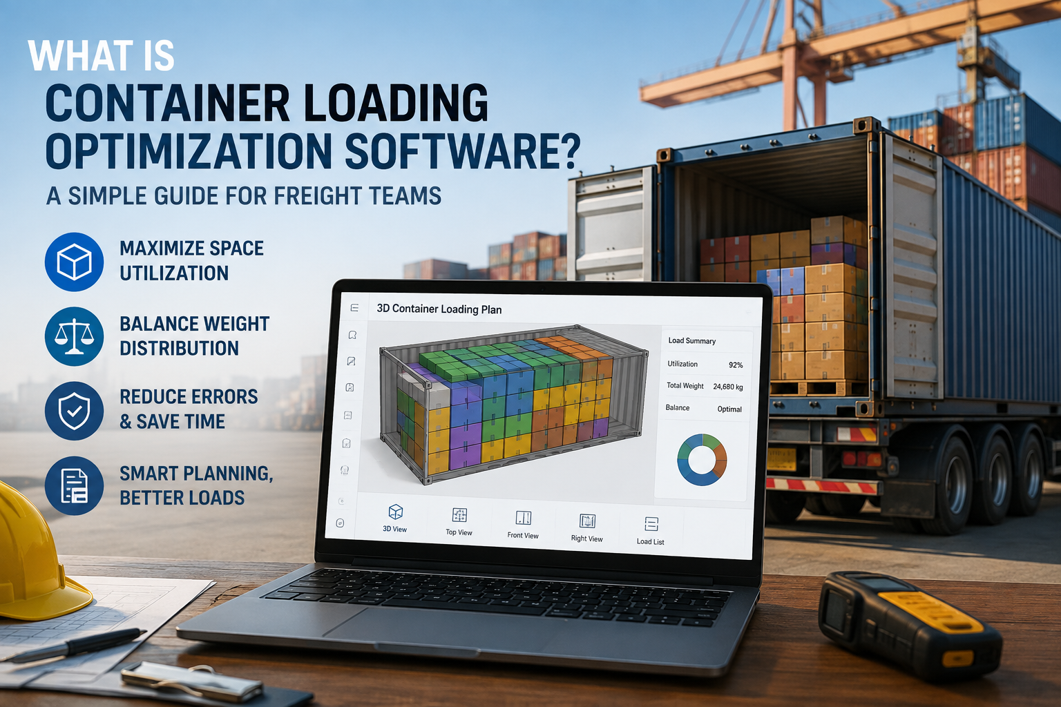 Container loading optimization software for freight planning